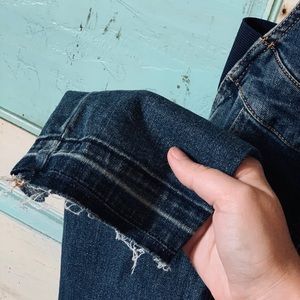 Ripped jeans maternity overalls